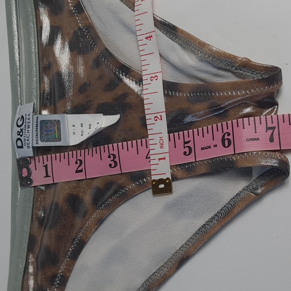 DOLCE GABBANA BEACH WEAR USA SIZE 0,TWO PIESE , LEOPARD PRINT AND SILVER - Picture 12 of 16